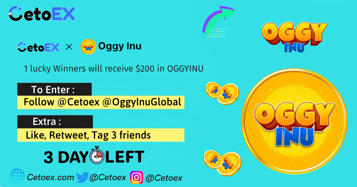 Oggy inu Giveaway $200 With Cetoex Listing on Bitkan