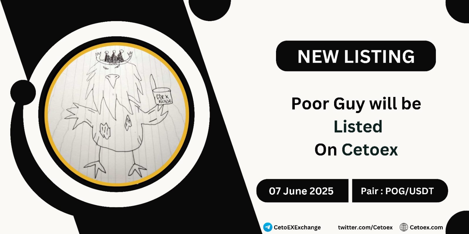 Poor Guy (POG) to Be Listed on Cetoex Exchange