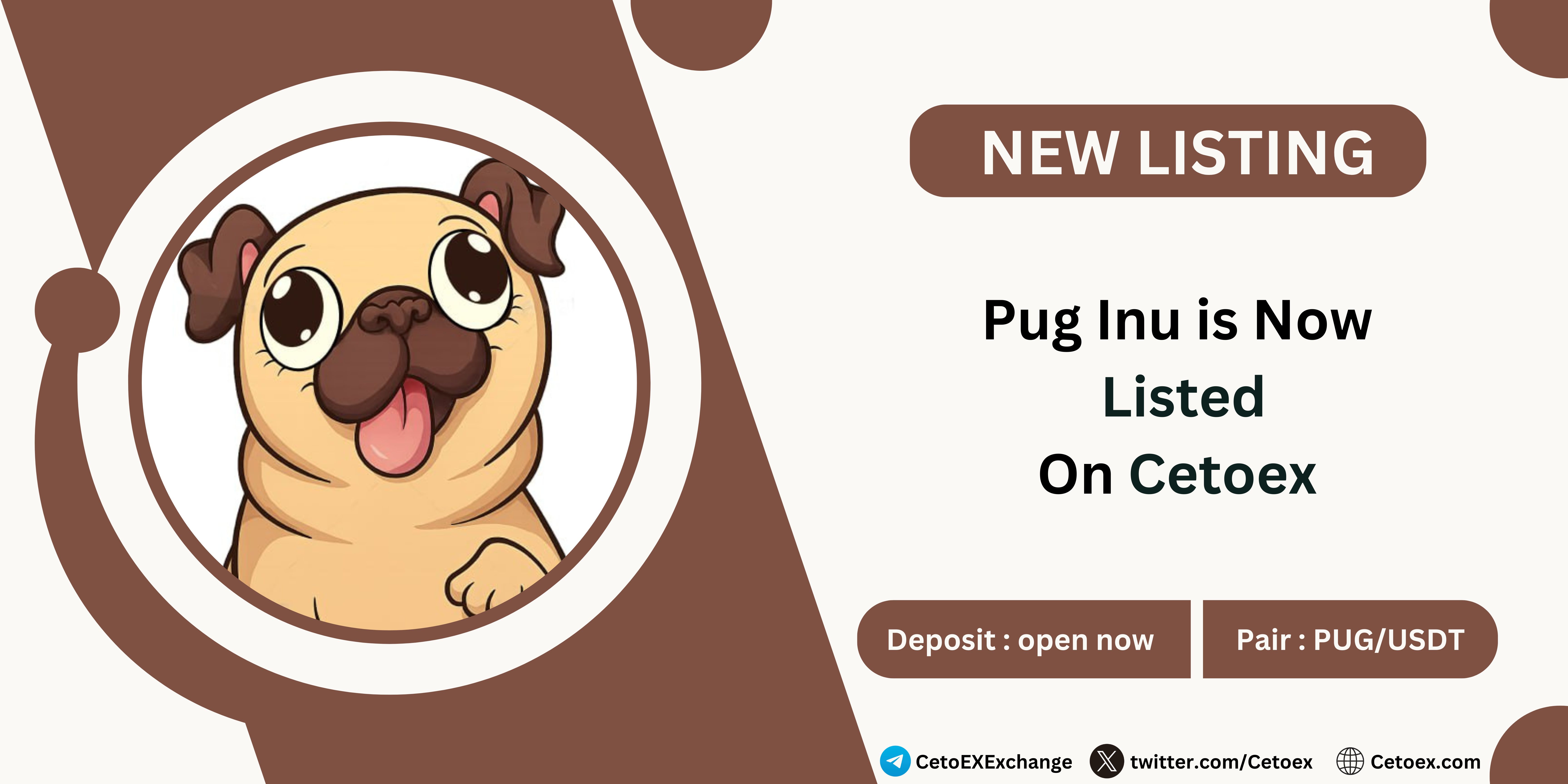 Pug Inu (PUG) Gets Listed on Cetoex Exchange